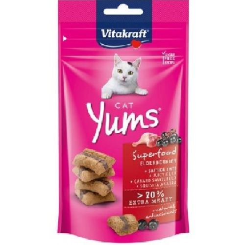 Vitakraft Cat Yums + superfood sambuco <br/> Snack e Premi per Gatti