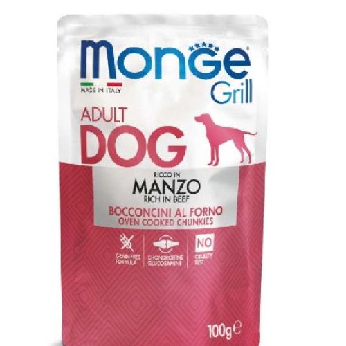 Monge Grill Dog Buste 100 gr Salmone <br/> Cibo Umido per Cani