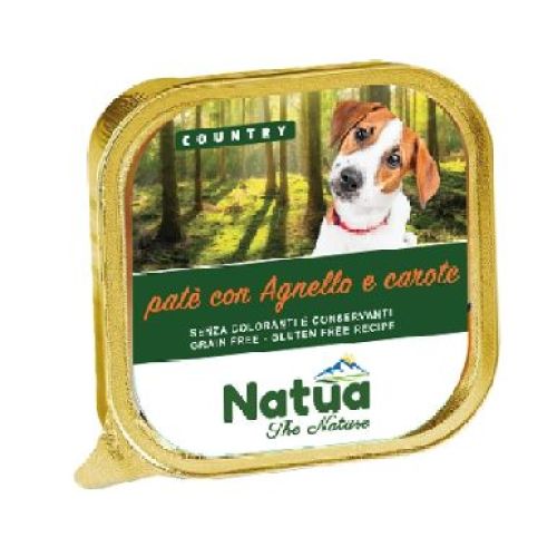 NATUA DOG COUNTRY AGNELLO E CAROTE 100 GR <br/> Cibo Umido per Cani
