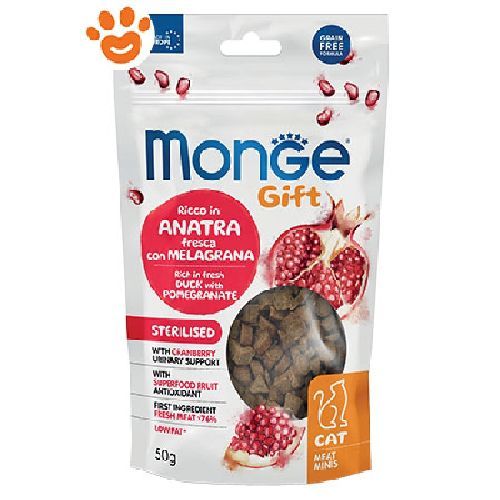 Monge Gift Meat Minis Gatto Sterilizzato con Anatra e Melagrana <br/> Snack e Premi per Gatti
