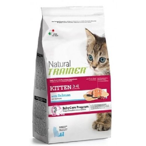 Natural Trainer Cat Kitten Salmone 1,5 kg <br/> Cibo Secco per Gatti