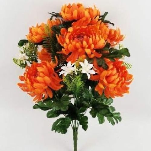 SFE015OR Promo bush crisantemo x7 58cm or <br/> Fiori Finti e Piante Finte