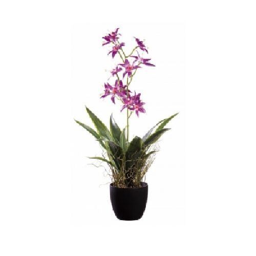 25076 Vaso con orchidea artificiale diam.14xh70cm <br/> Fiori Finti e Piante Finte