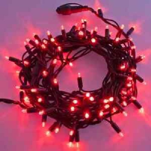 Catena 120 MaxiLED luce fissa esterno rossa 10 metri <br/> Luci di Natale