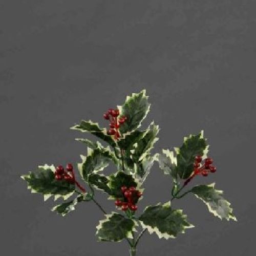 Holly bush 30 cm agrifoglio artificiale <br/> Fiori Finti e Piante Finte