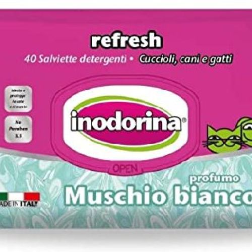 Inodorina Salviette Muschio Bianco <br/> Traversine e Salviette Cane
