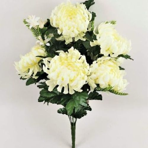 SFE015CR Promo bush crisantemo x7 58cm cr <br/> Fiori Finti e Piante Finte