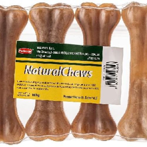 NaturalChews 11cm (4pz) Osso di pelle bovina <br/> Snack e Premi per Cani